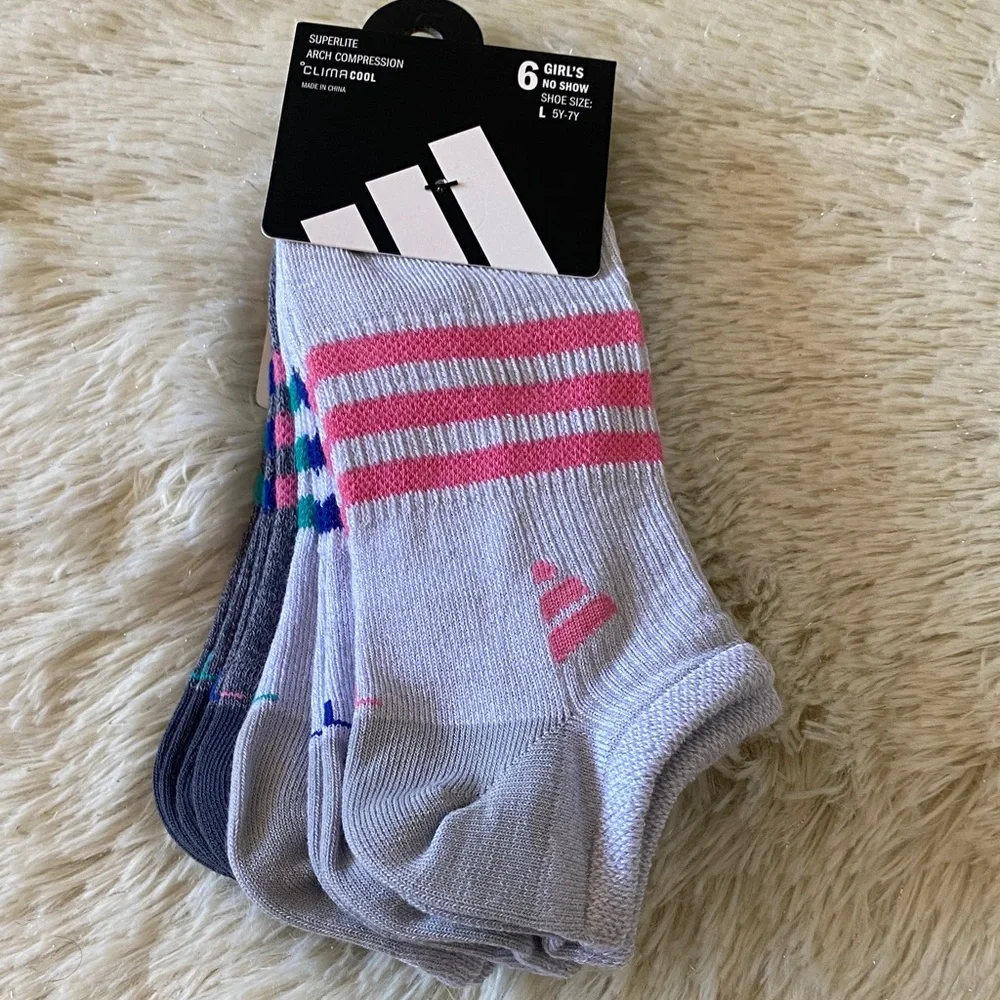adidas Girls' 6-  Athletic Socks